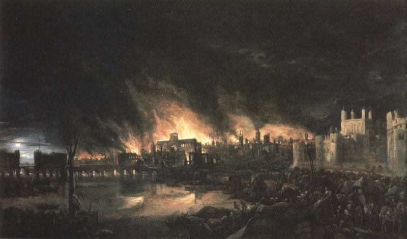 unknow artist samtida malning av branden i london 1666 Germany oil painting art